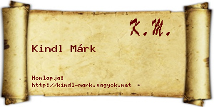 Kindl Márk névjegykártya